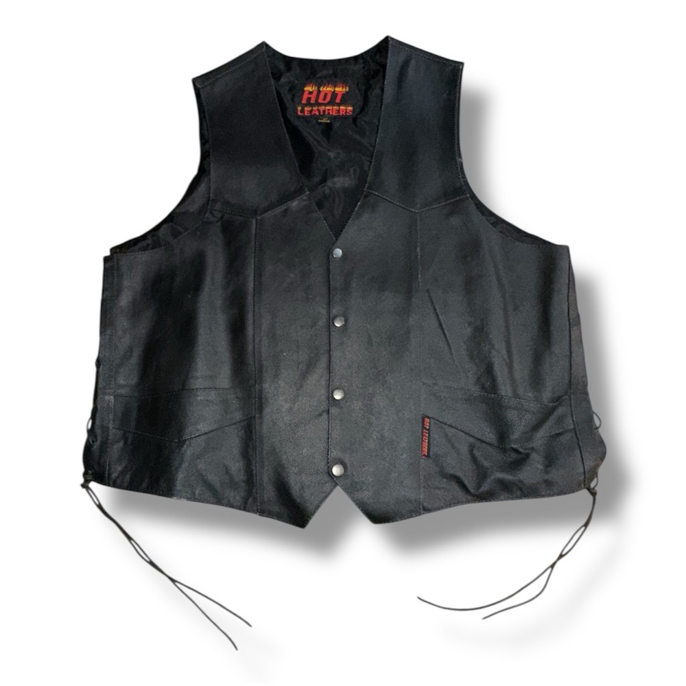 Men’s Hot Leathers Side Tie Leather Vest